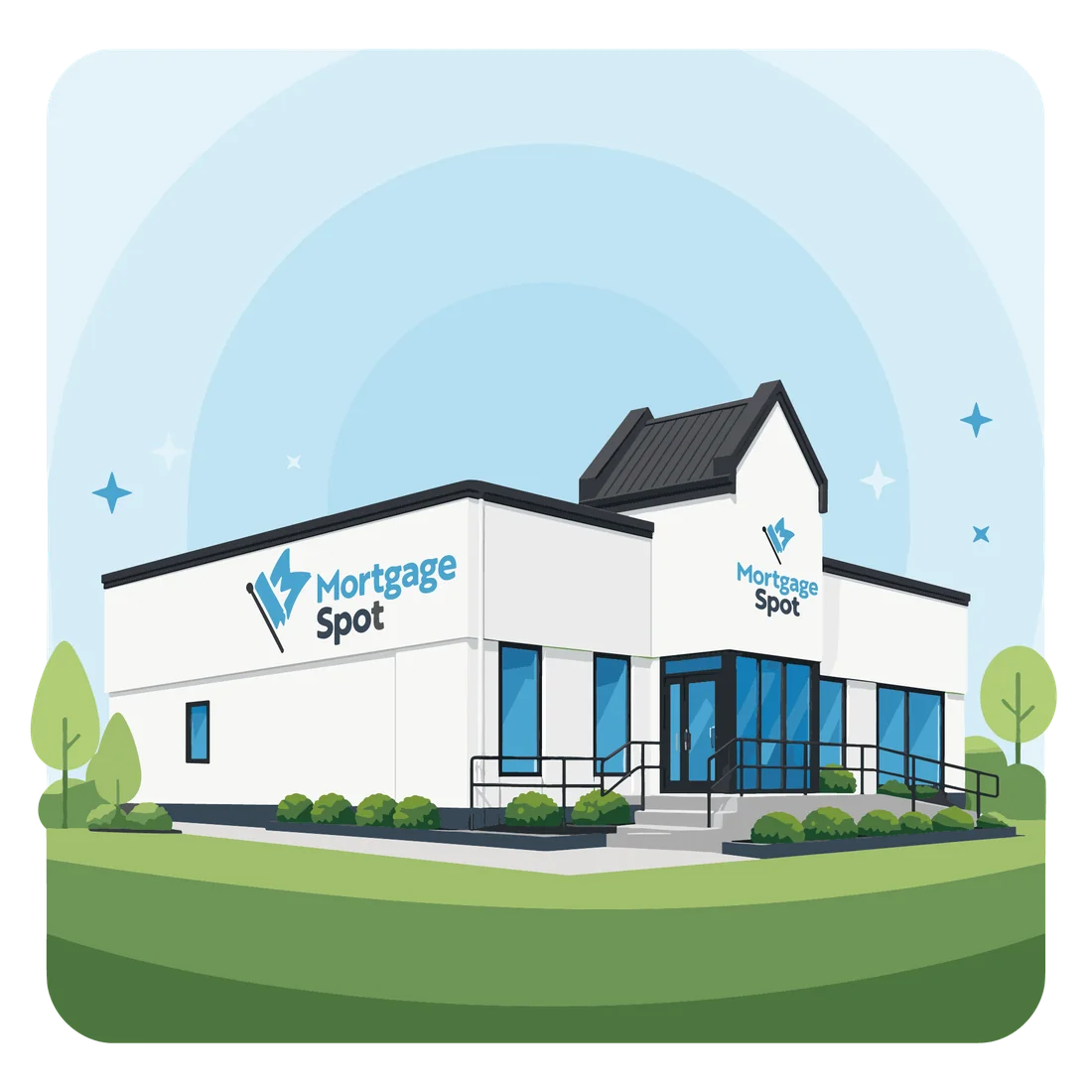 Illustration of the new Mortgage Spot office at 4041 Northwest Expressway